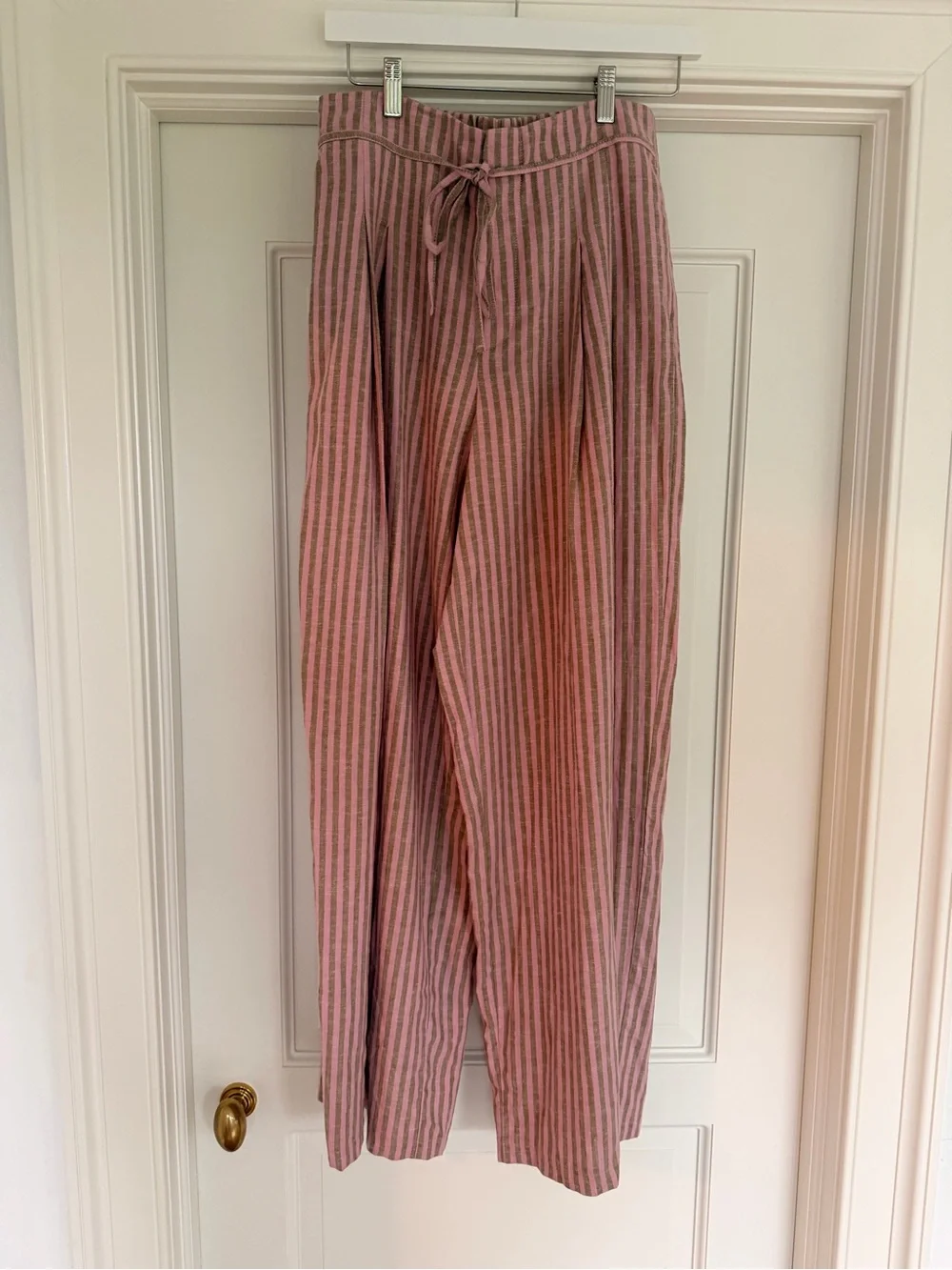 Zara Pink-Striped Wide Leg Pants.